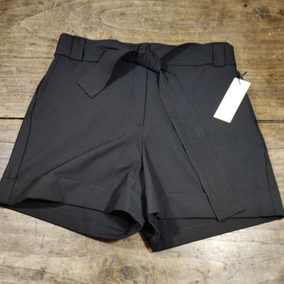 Rachel Zoe Pants - Rachel Zoe Women's Sz 12 Dressy Shorts Black NWT Tie Belt Classic